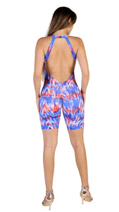 Blue and Orange Scrunch Short Onesie