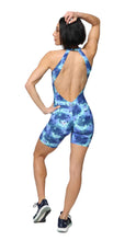 Load image into Gallery viewer, Blue Scrunch short Onesie
