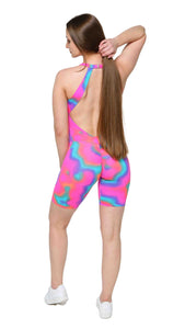 Pink Neon Scrunch short Onesie