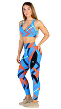 Load image into Gallery viewer, Blue and orange pocket tights
