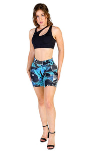 Geometric mid thigh shorts