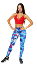 Load image into Gallery viewer, Blue &amp; Pink Flower Tights
