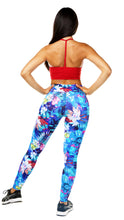 Load image into Gallery viewer, Blue &amp; Pink Flower Tights
