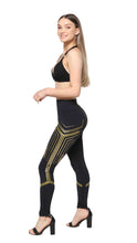 Load image into Gallery viewer, Black with Gold Tights
