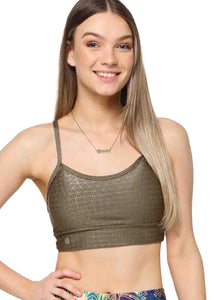 Back Line Crop Top Green